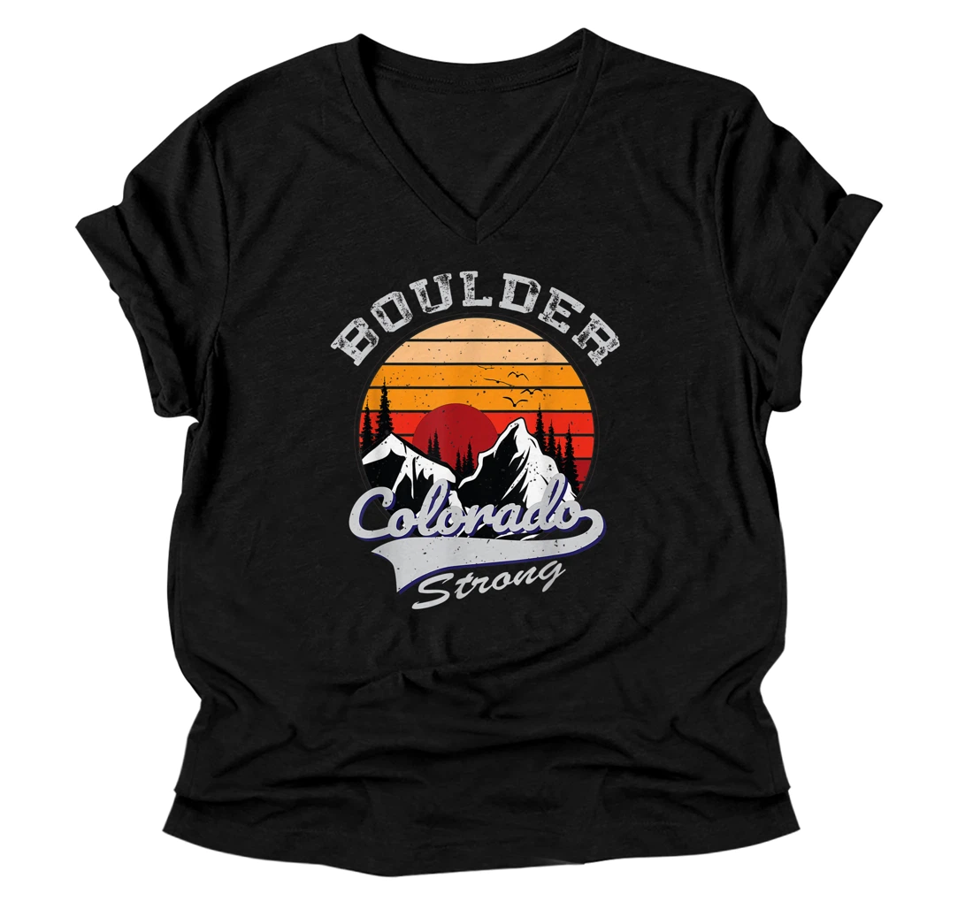 Boulder Colorado Strong V-Neck T-Shirt