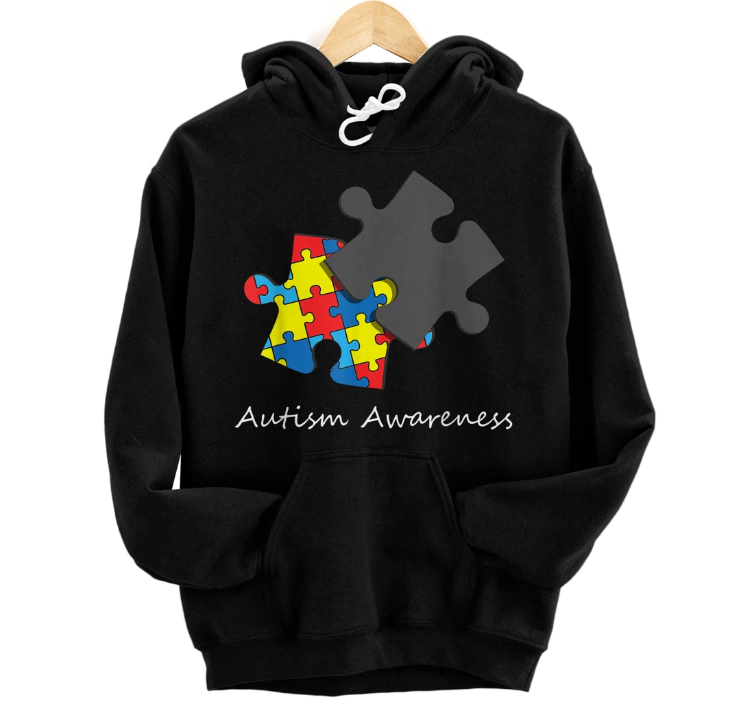 Autism Awareness Puzzle Pieces Revealed For Acceptance Pullover Hoodie