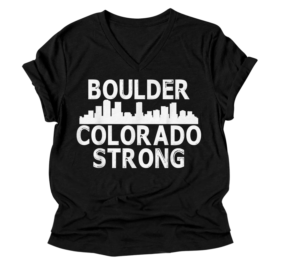 Boulder Colorado Strong V-Neck T-Shirt