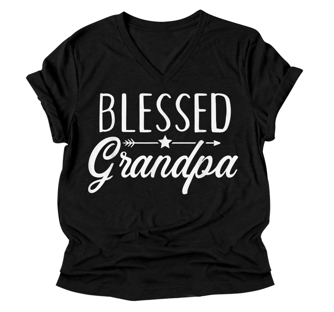 Mens Blessed grandpa V-Neck T-Shirt