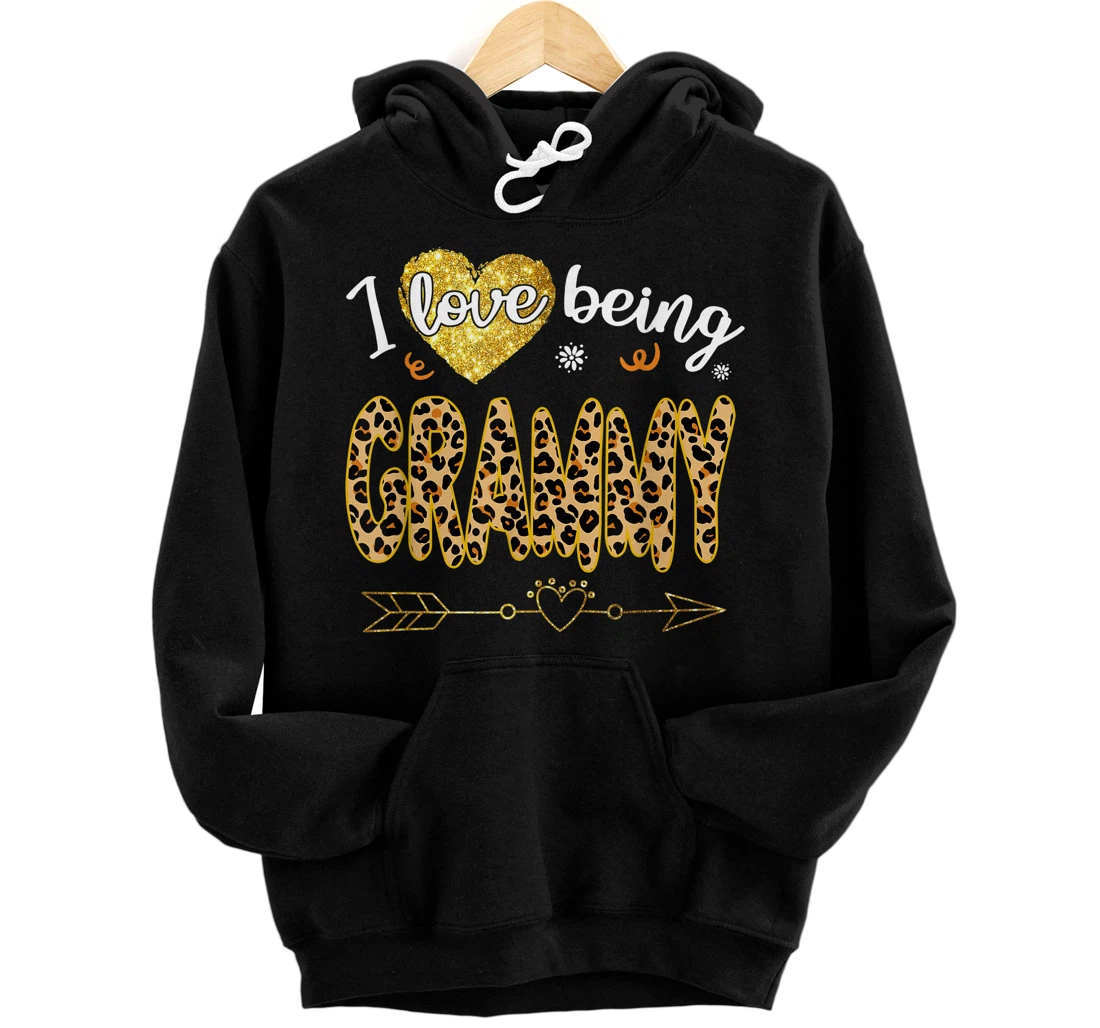 Personalized I Love Being Grammy Leopard Mother's Day Pullover Hoodie