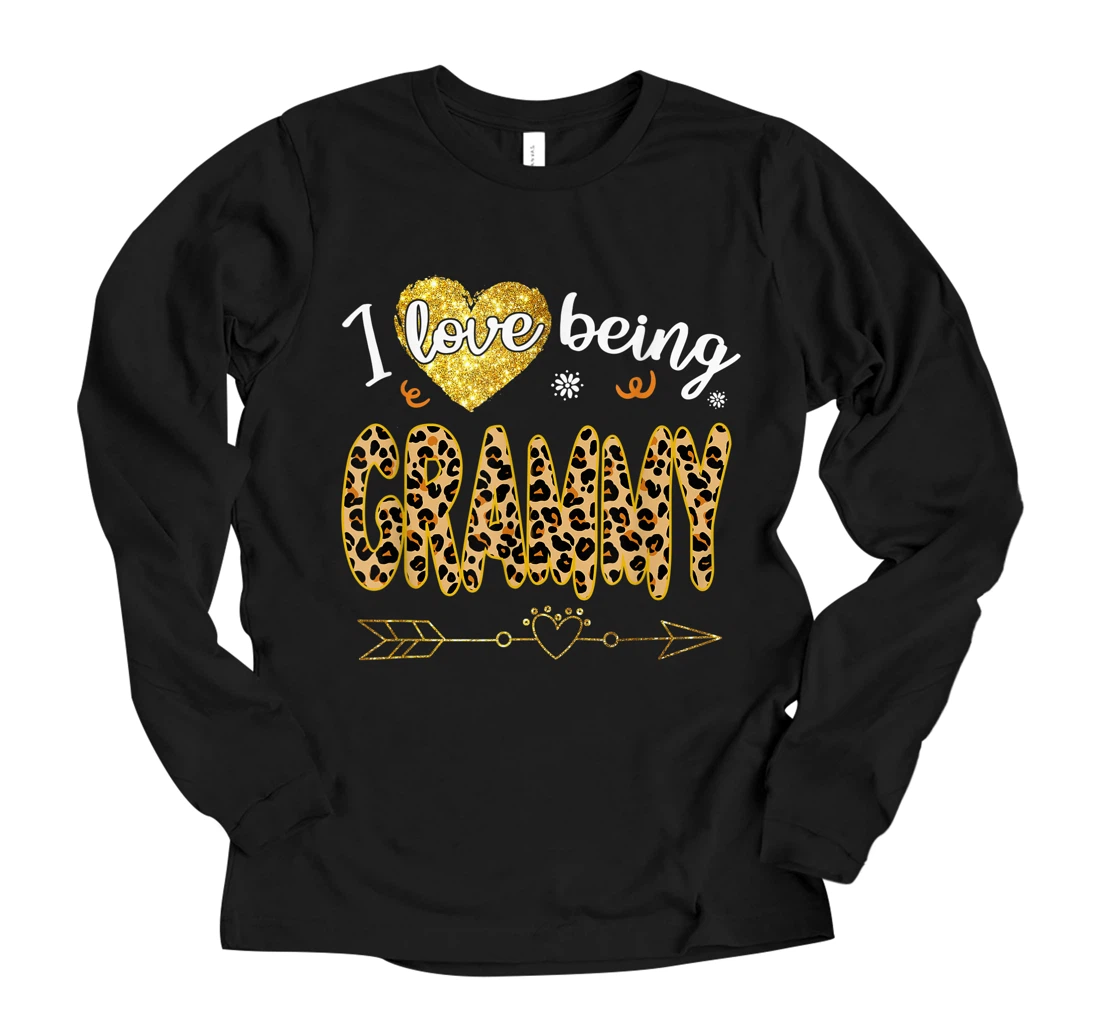 Personalized I Love Being Grammy Leopard Mother's Day Long Sleeve T-Shirt