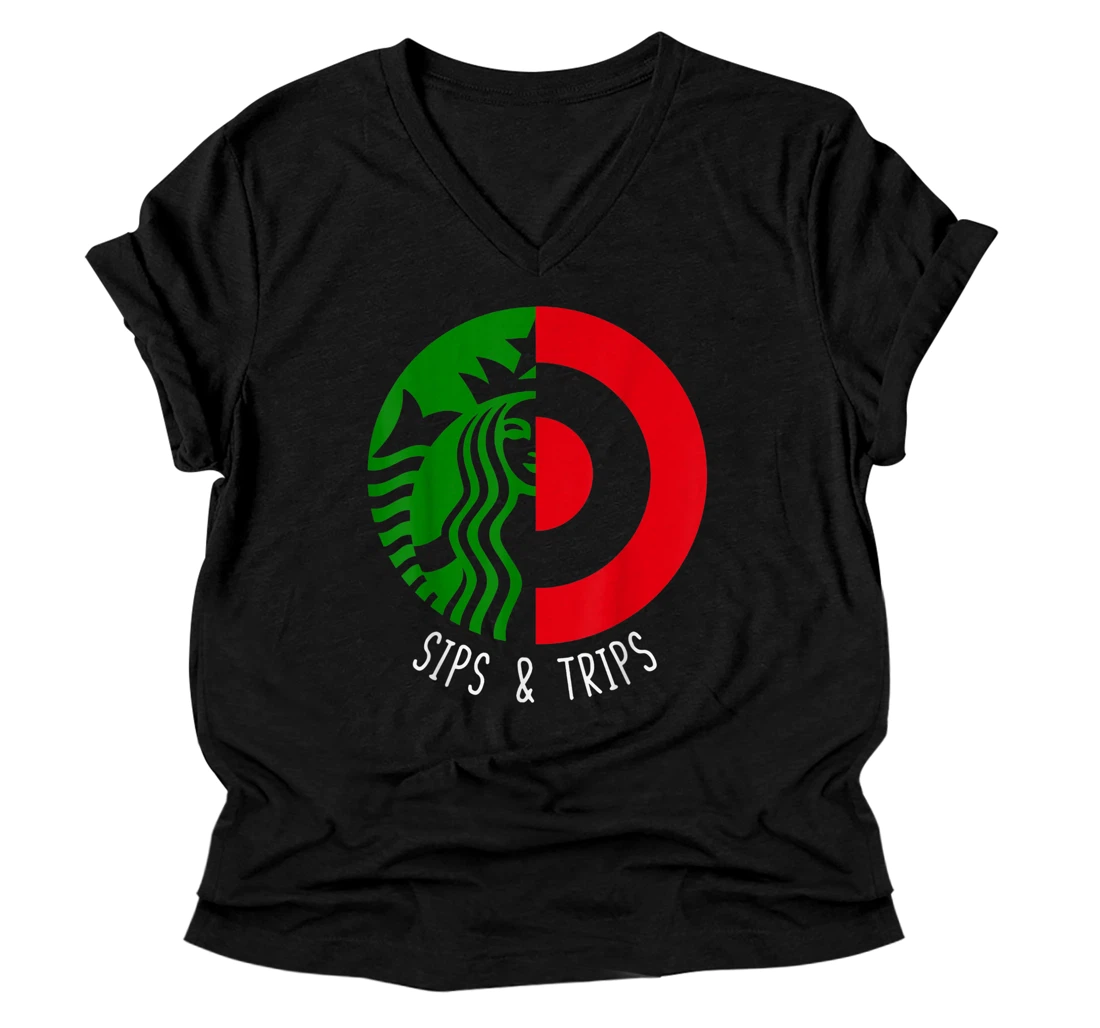 Sips And Trips V-Neck T-Shirt