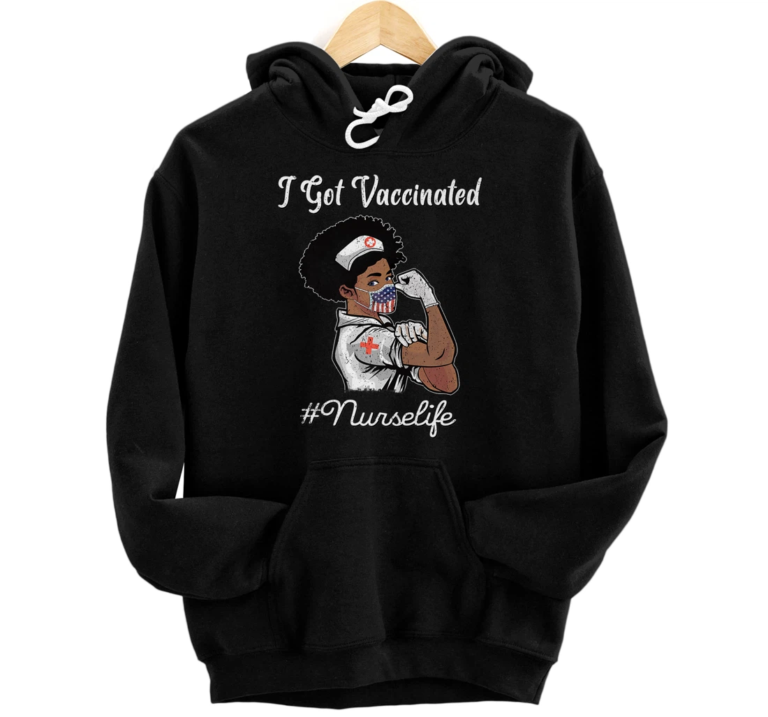 Personalized I Got Vaccinated Pullover Hoodie Masked Pro Vaccine Nurse Life Womens Premium Pullover Hoodie