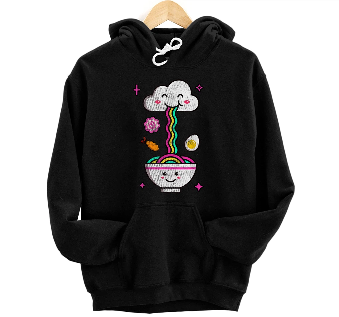 Personalized Cute Cloud Ramen Vintage Tee Kawaii Anime Lover Gift Pullover Hoodie