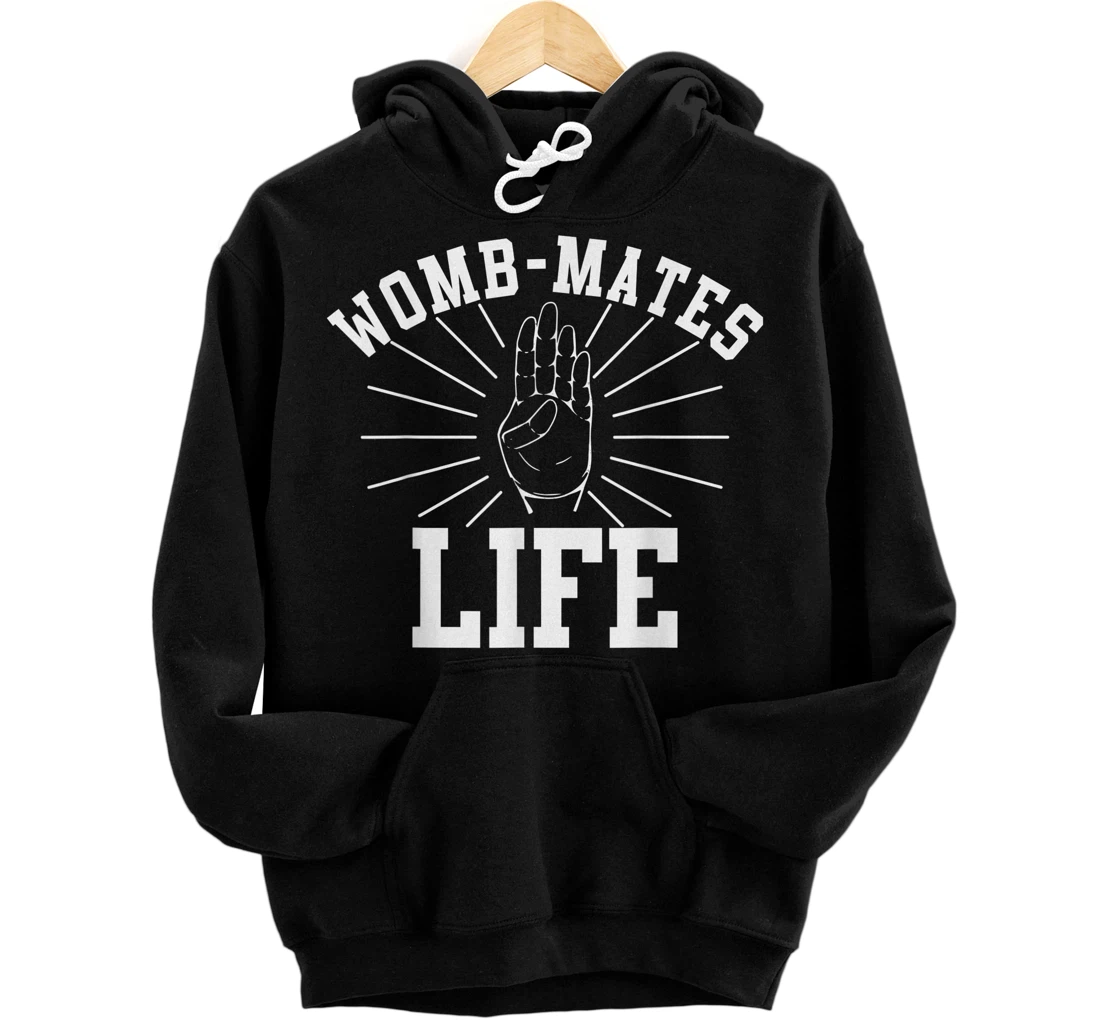 Personalized Twin Womb-mates Baby Sibling Pregnant Quote Pun Pullover Hoodie