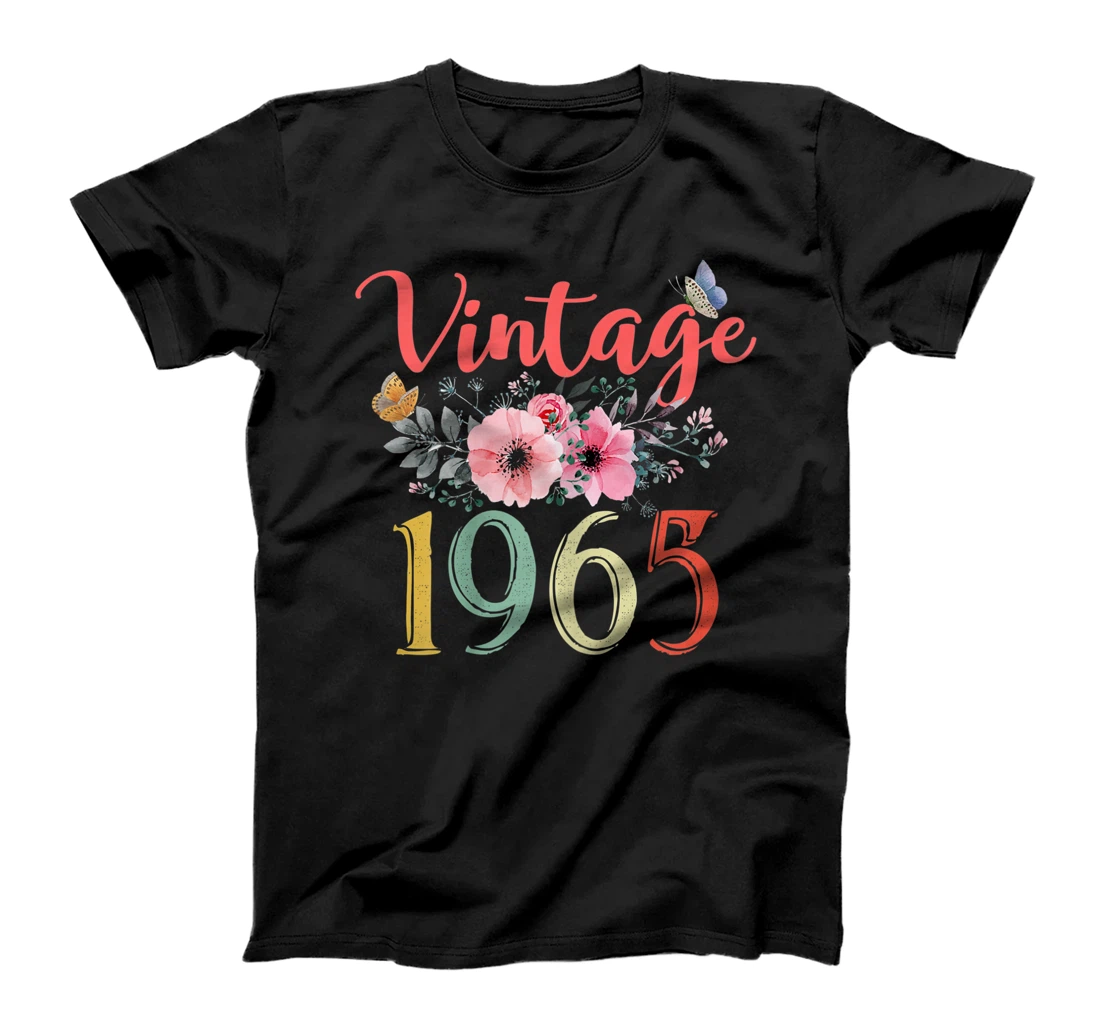 Personalized Womens Vintage 1965 Floral Funny 56th Birthday Awesome Since 1965 T-Shirt, Women T-Shirt