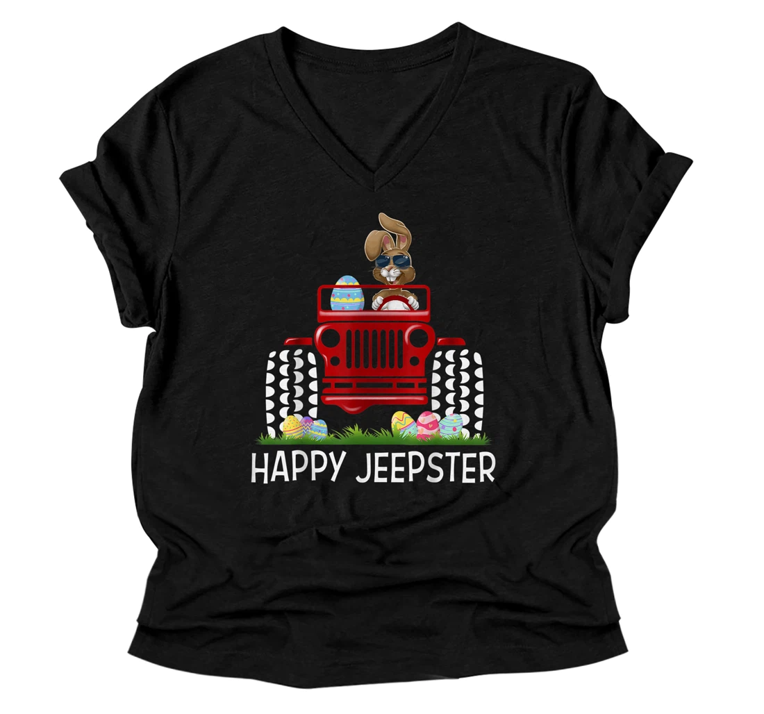 Happy Jeepster Bunny V-Neck T-Shirt