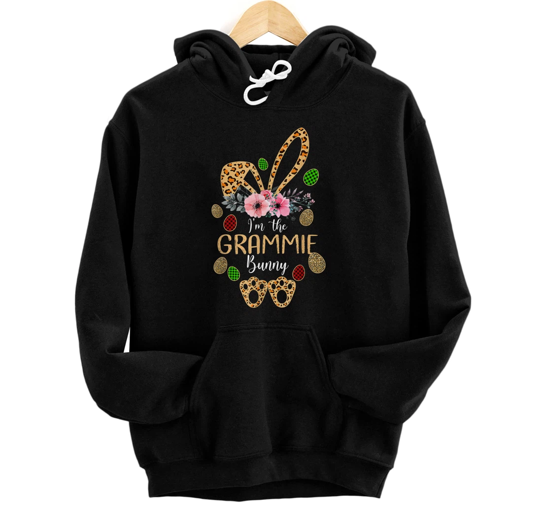 Mother's Day Easter Gifts Flower Grammie Leopard Bunny Pullover Hoodie