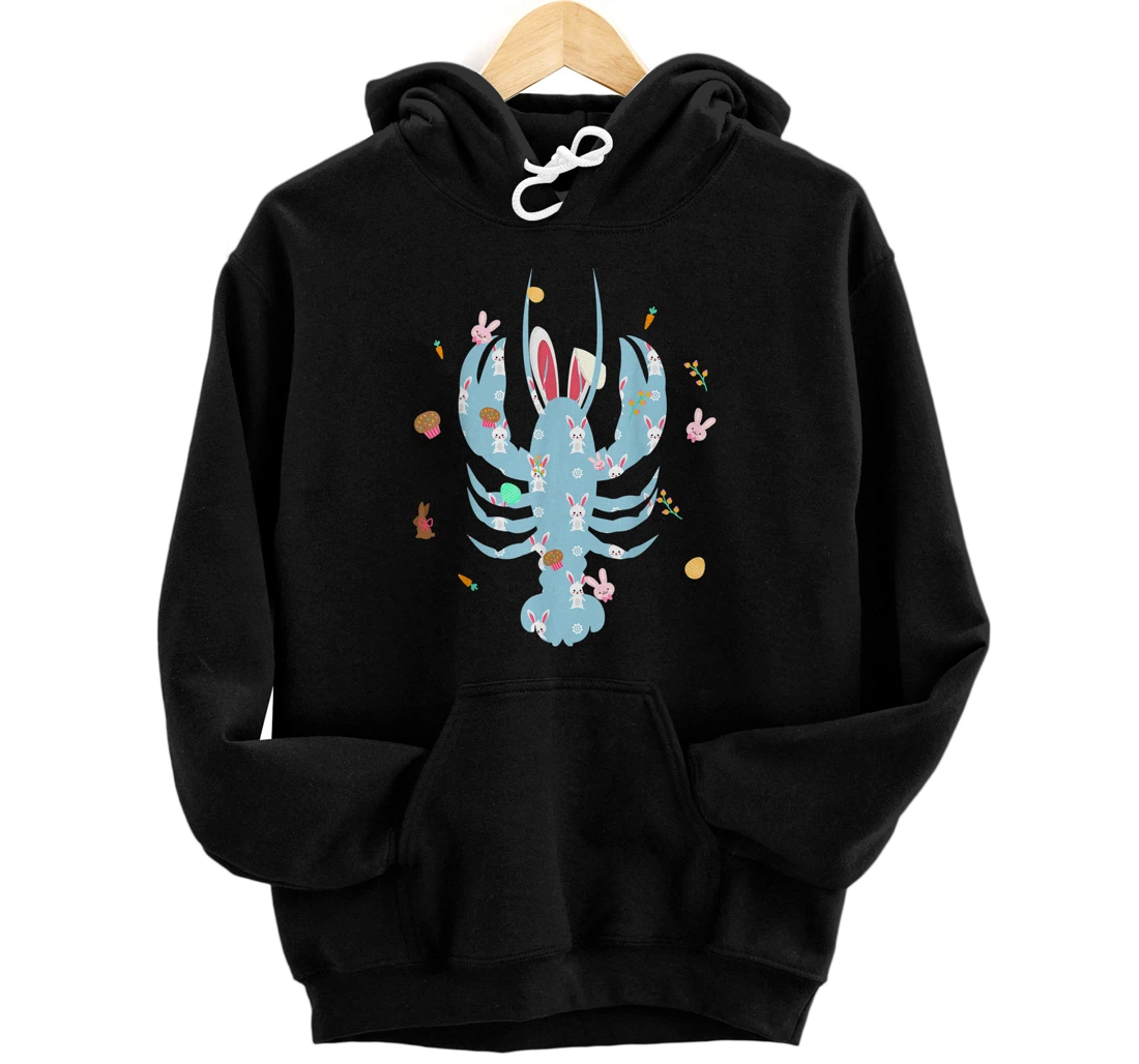 Th Cute Lobster Lover Easter Bunny Costume Egg Easter Pullover Hoodie