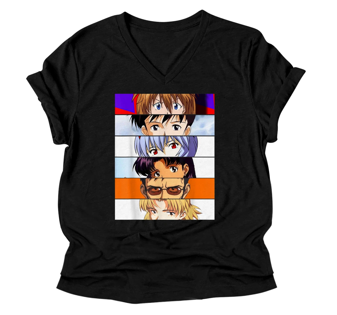 Evangelions Genesiss Neons Essential Anime Manga Costume V-Neck T-Shirt