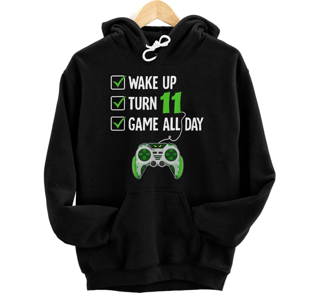 11 Years Old Level 11 Unlocked Game All Day Gamer Outfit Pullover Hoodie