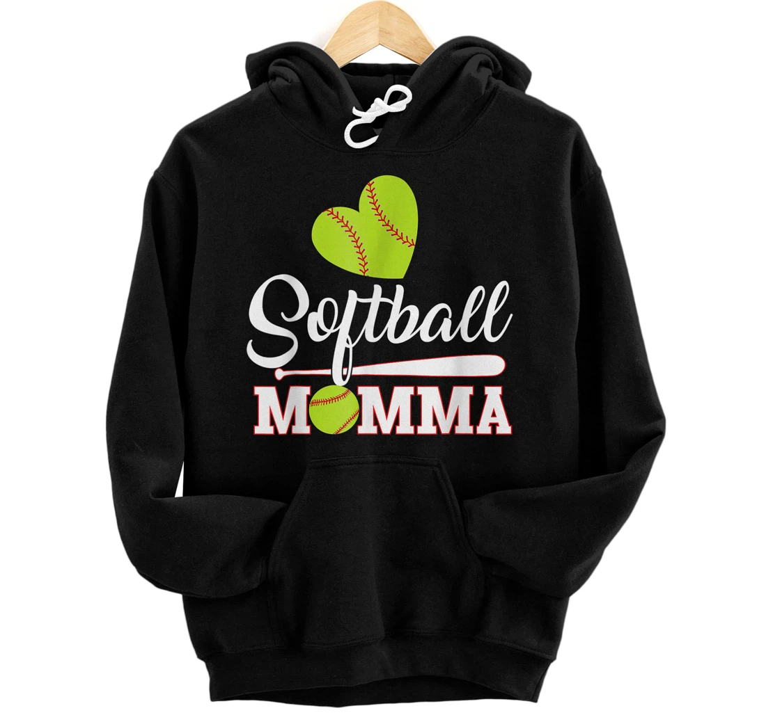 Personalized Softball Momma Catcher Pitcher Mothers Day Mom Pullover Hoodie