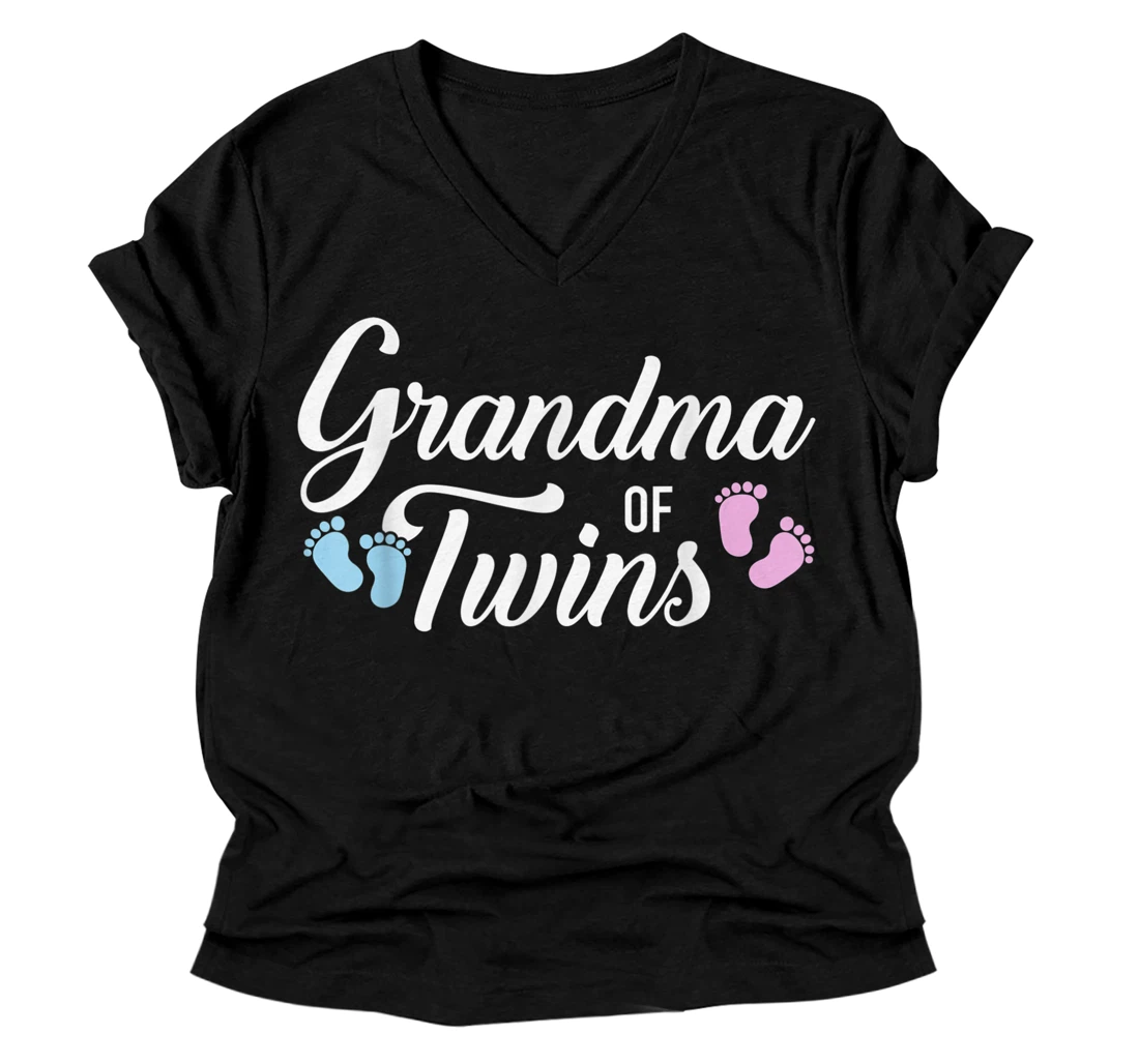 Grandma of twins V-Neck T-Shirt