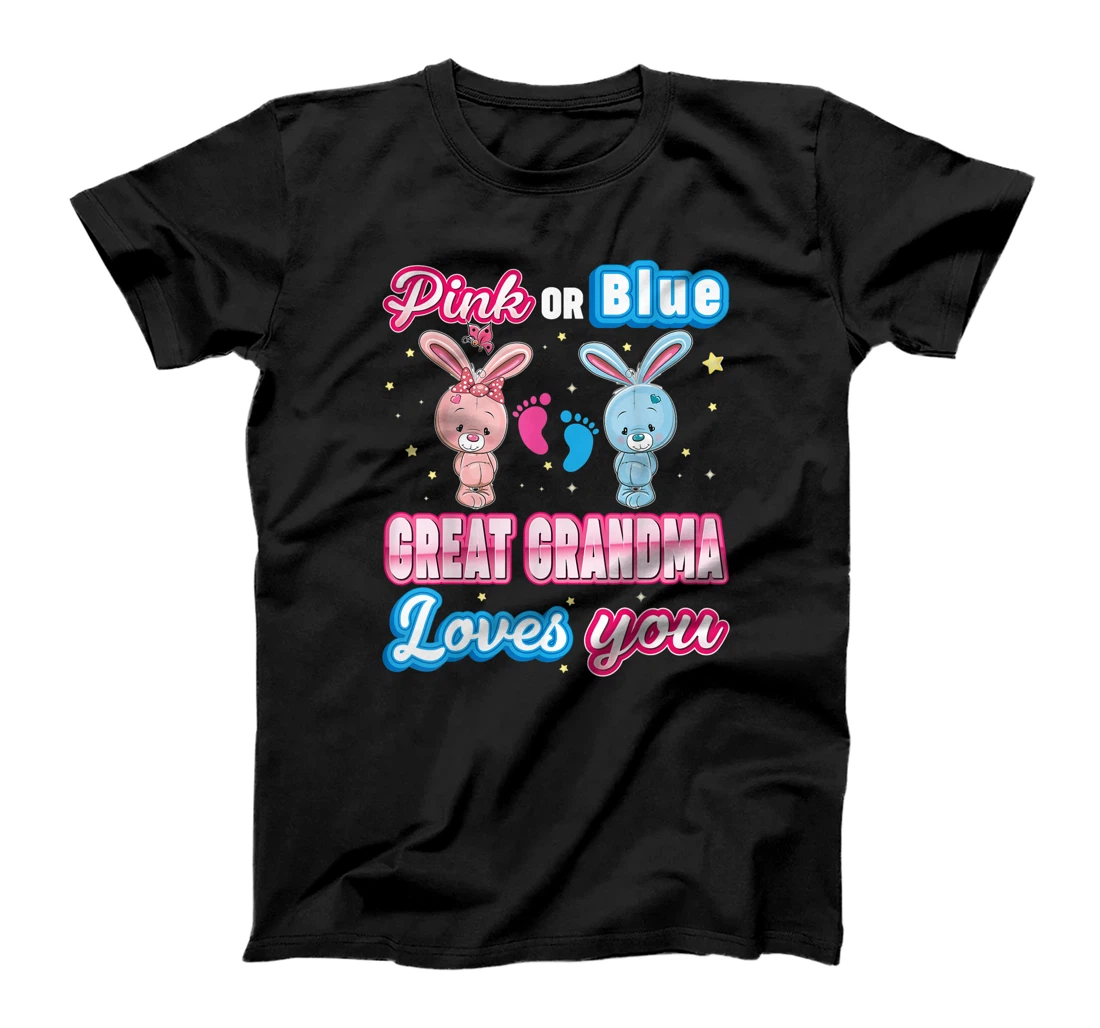 Personalized Pink Or Blue Great Grandma Loves You Gender Reveal Baby T-Shirt, Women T-Shirt