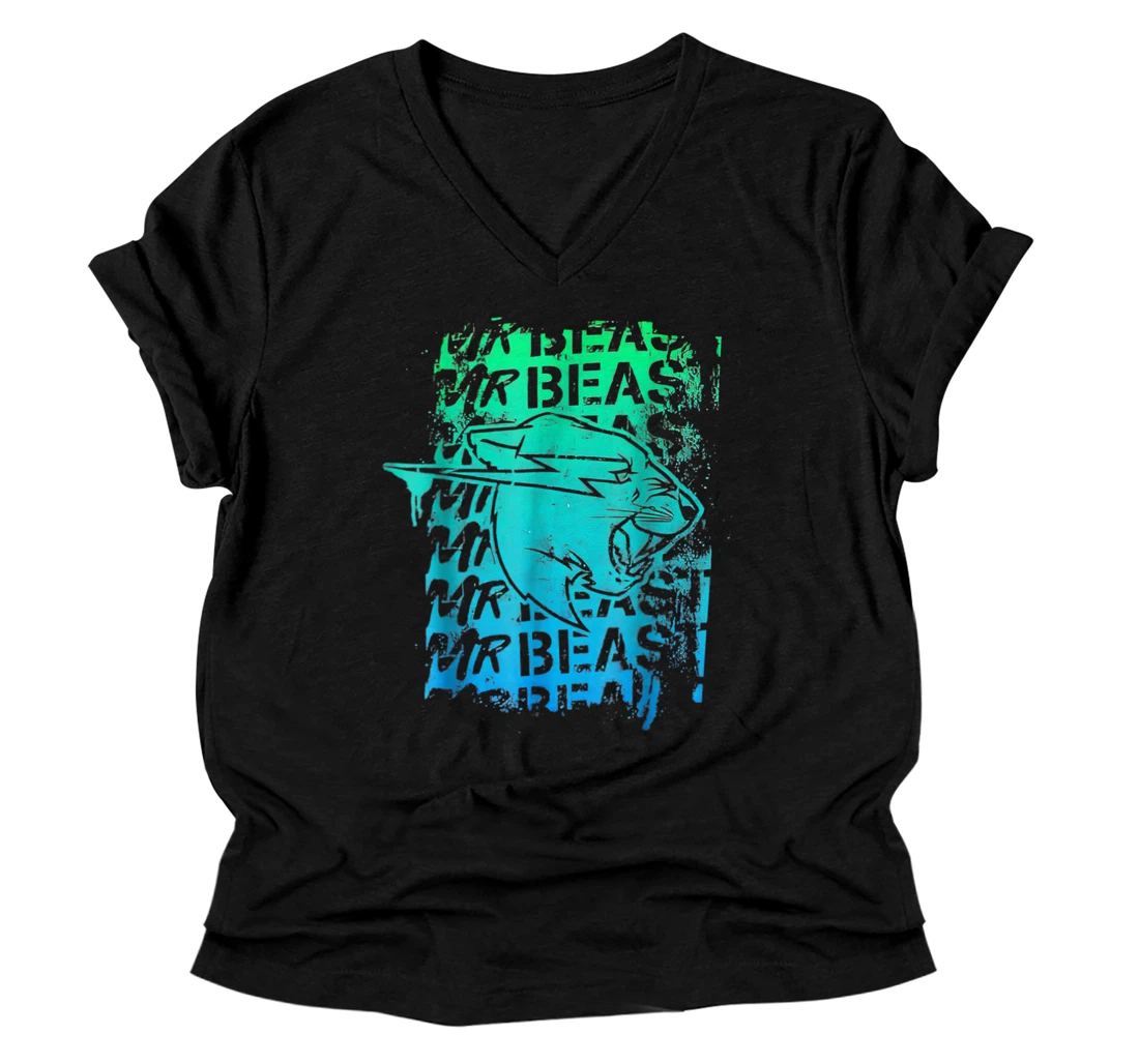 Design by Doodle Beast Merch V-Neck T-Shirt V-Neck T-Shirt