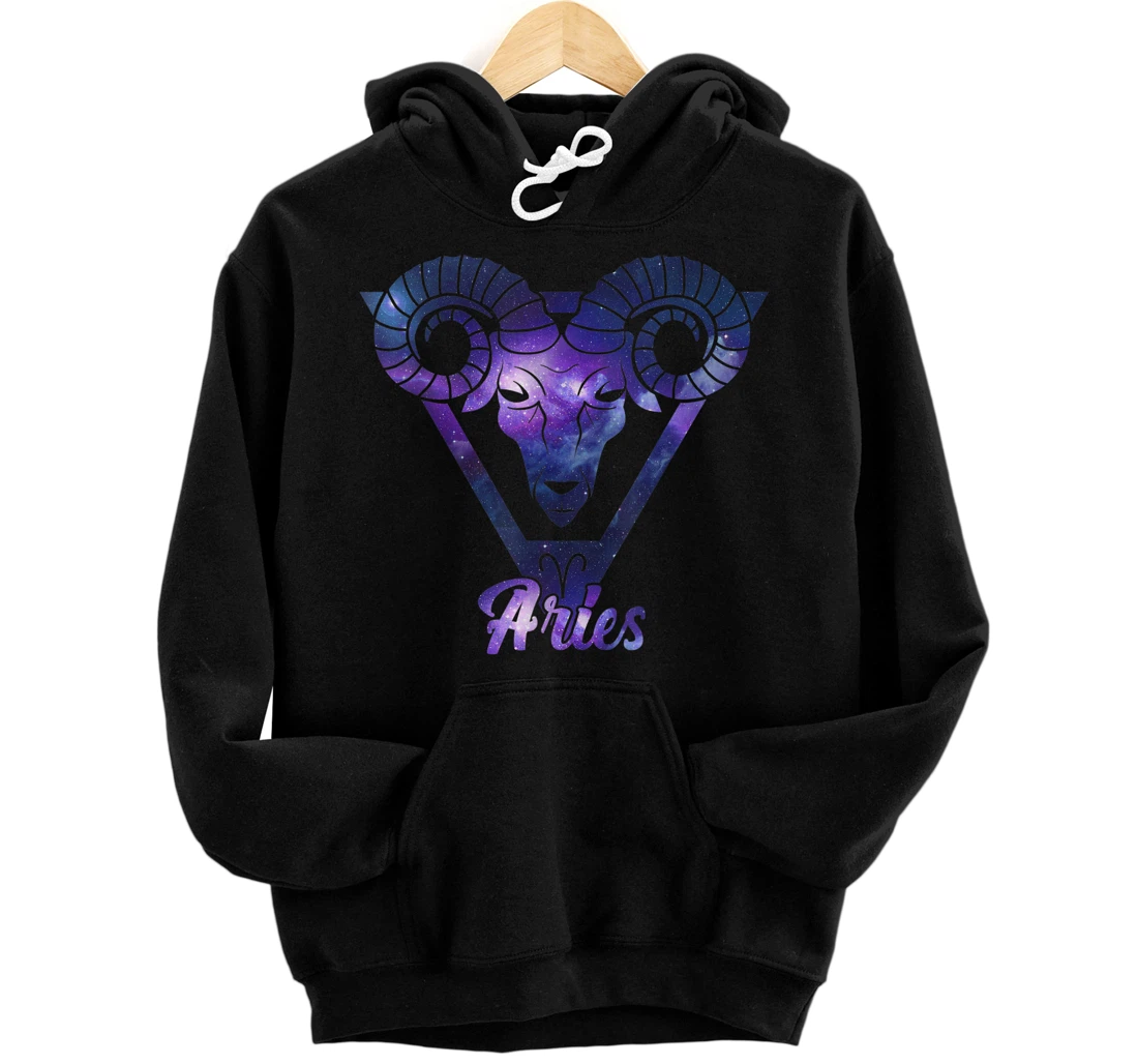 Aries Zodiac Sign Ram Astrology March April Birthday Stars Pullover Hoodie