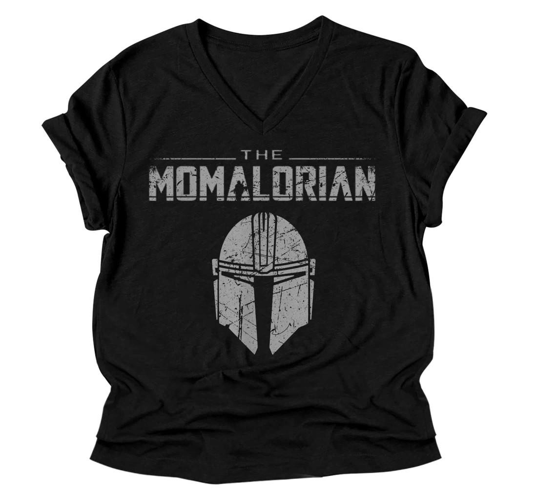 The Momalorian Mother's Day Womens / Mother of Dadalorian V-Neck T-Shirt