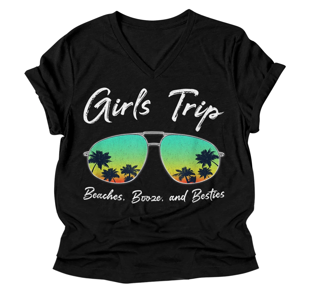 Personalized Girls Trip Shirt For Women Girls Trip 2021 V-Neck T-Shirt