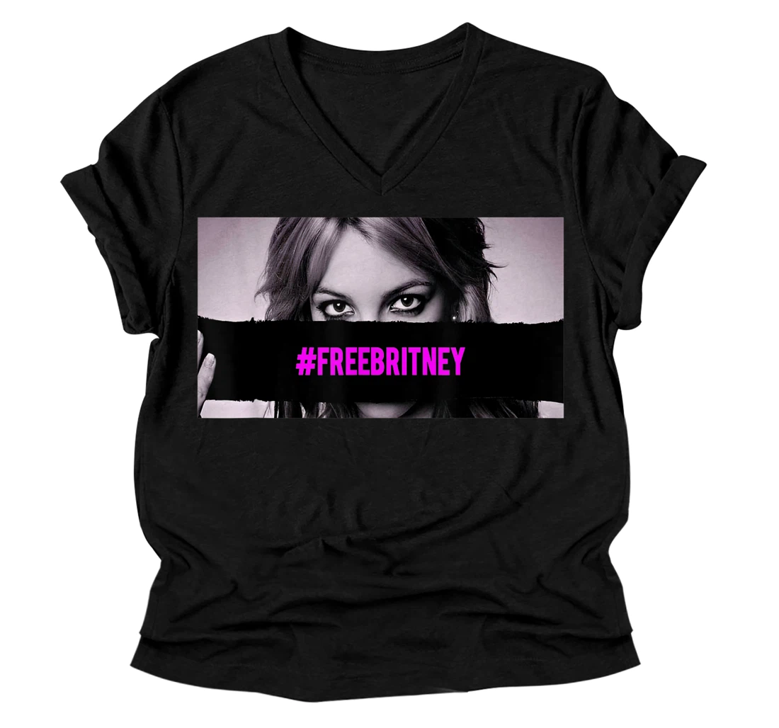 Free Britney #freebritney V-Neck T-Shirt