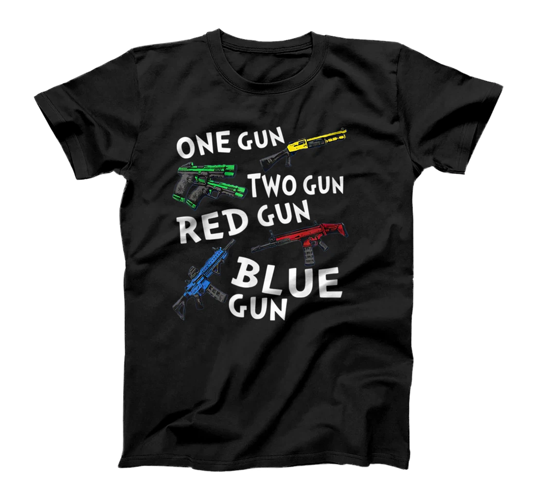 Personalized One Gun Two Gun Red Gun Blue Gun T-Shirt, Women T-Shirt