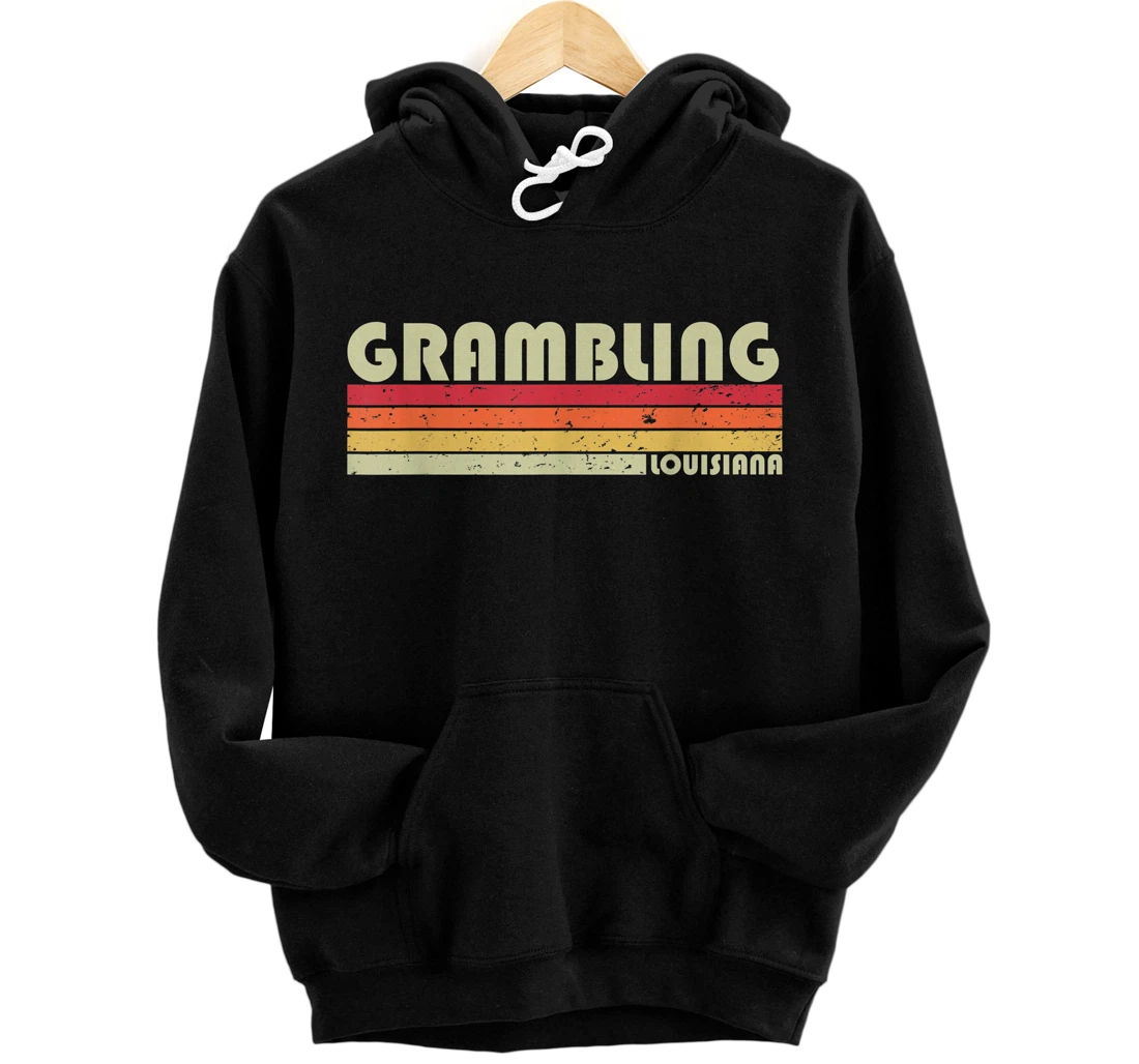 Personalized GRAMBLING LA LOUISIANA Funny City Home Roots Gift Retro 80s Pullover Hoodie