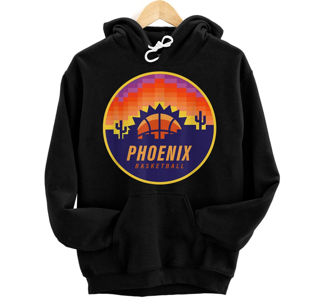 Personalized The Valley Pixel Sun Rise, Phoenix Arizona Basketball Fan Pullover Hoodie