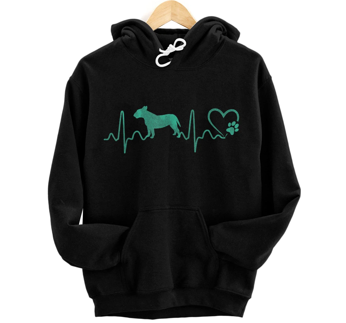 Personalized Dogs 365 Heartbeat Bull Terrier Dog Animal Rescue Lifeline Pullover Hoodie