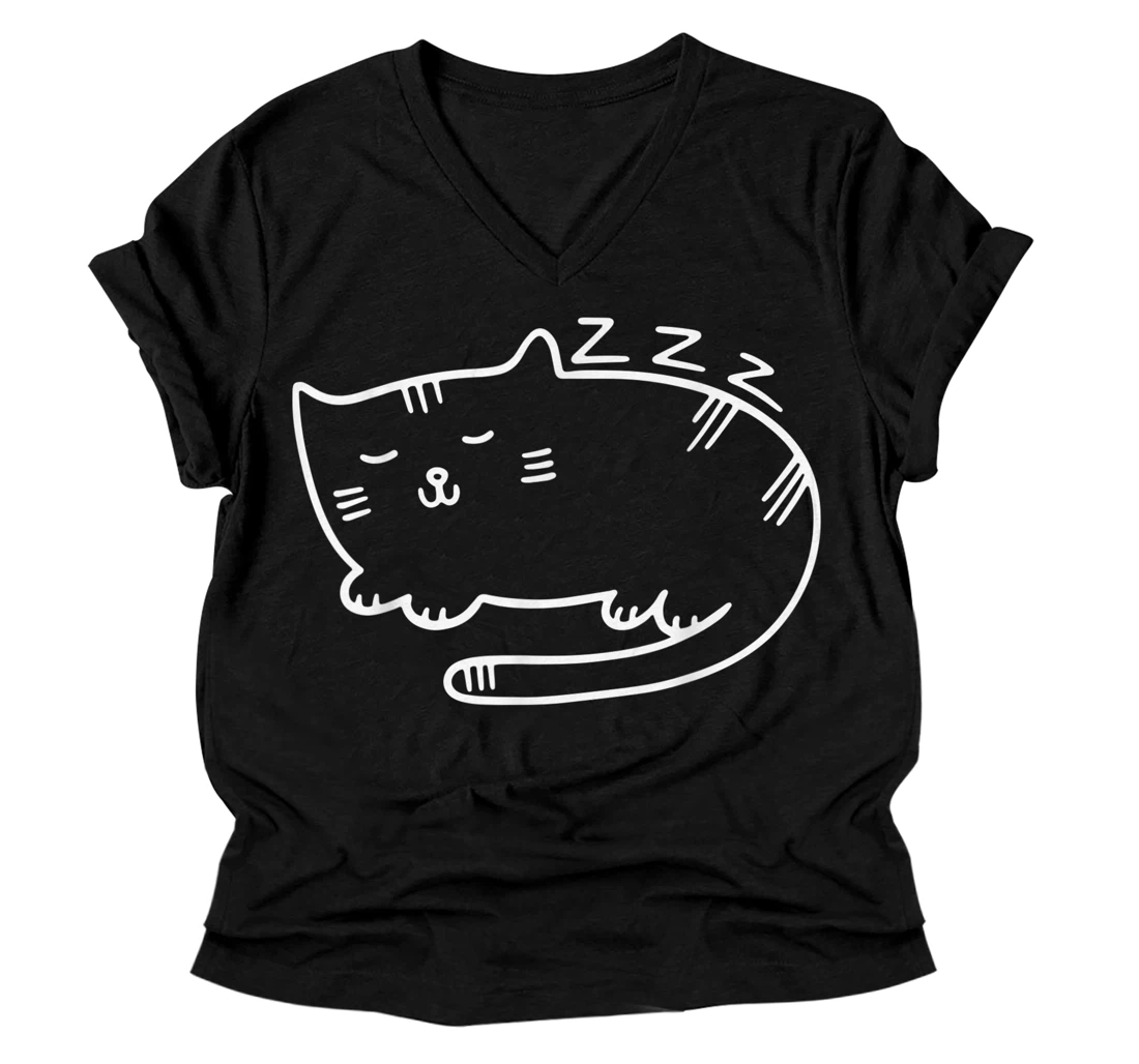 Personalized Cat V-Neck T-Shirt For Teens, Cat Shirt Girl, Teen Girl Shirts V-Neck T-Shirt