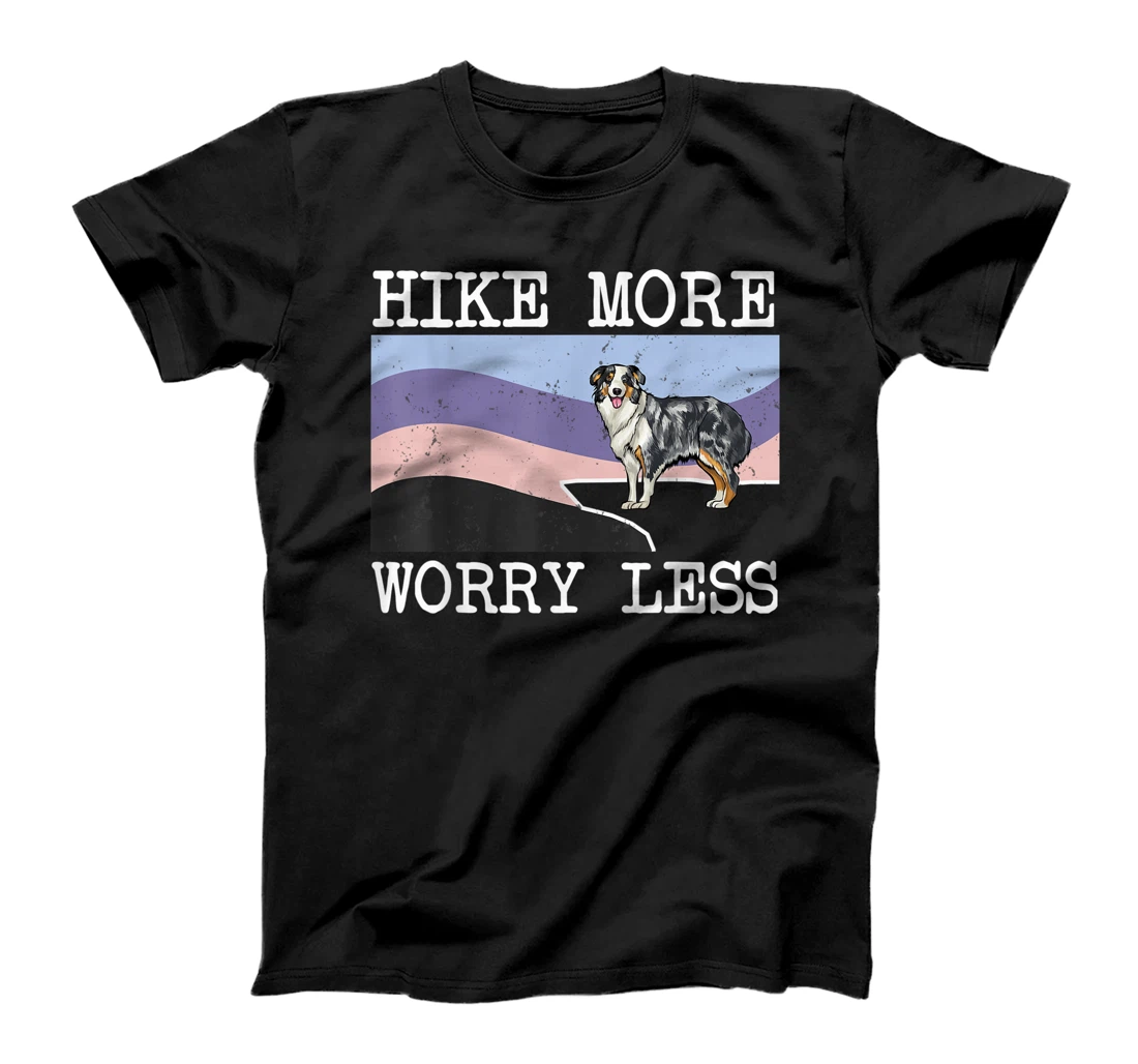 Personalized Australian Shepherd Hike More Worry Less Graphic Hiking T-Shirt, Kid T-Shirt and Women T-Shirt