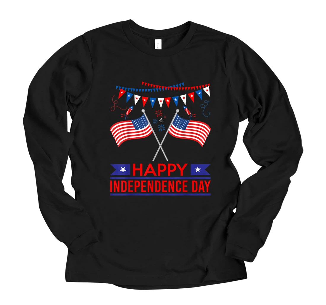 Personalized Happy Independence Day 1776 - Independence Day Long Sleeve T-Shirt