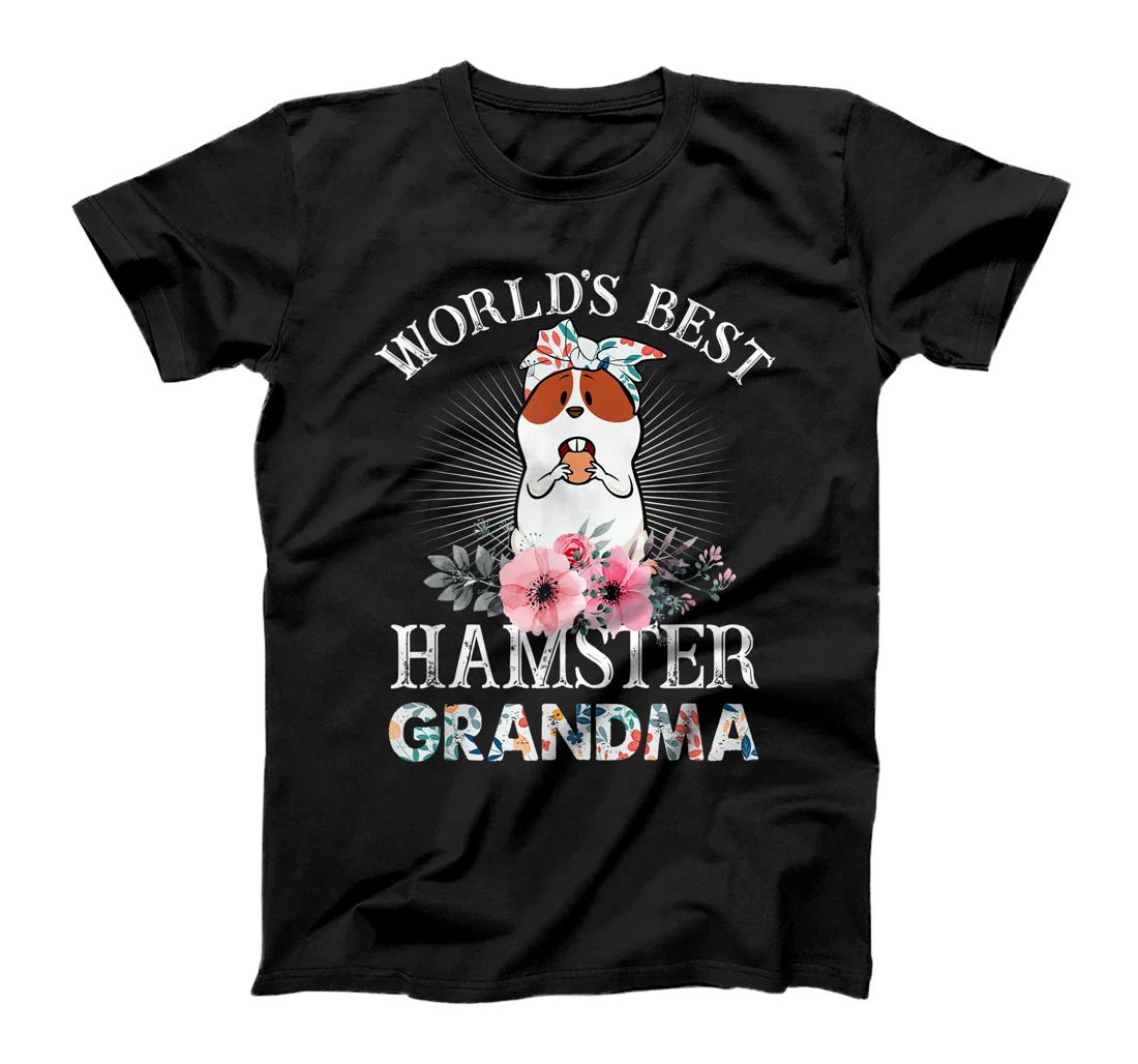 Personalized World's Best Hamster Grandma Floral T-Shirt, Kid T-Shirt and Women T-Shirt