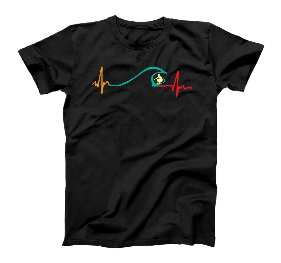 Personalized Surfing Heartbeat vintage T-Shirt, Women T-Shirt