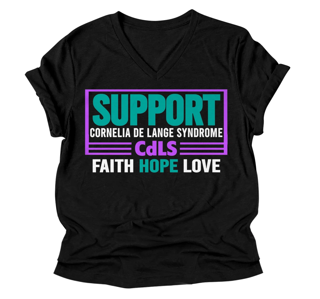 Personalized CdLS Awareness Shirt - CdLS Shirt Support CdLS Awareness Premium V-Neck T-Shirt
