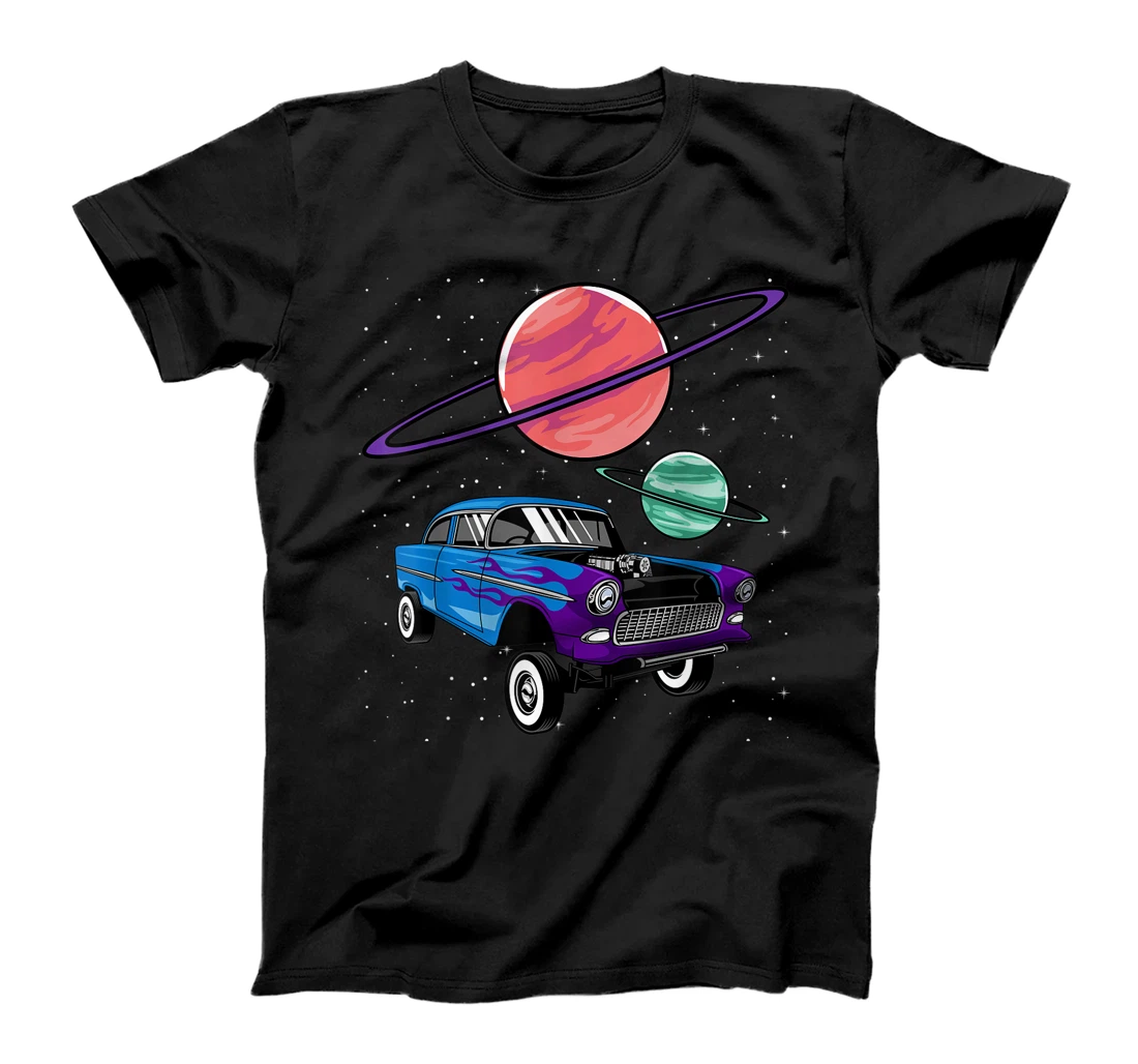 Personalized Classic Car Space Saturn Planet Universe Retro Vintage Art T-Shirt, Kid T-Shirt and Women T-Shirt