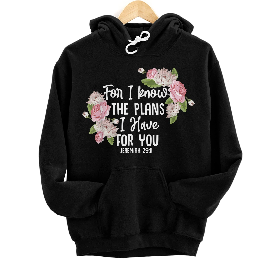 Personalized Christian Bible Verse Jeremiah 29:11 Rose Flower Pullover Hoodie