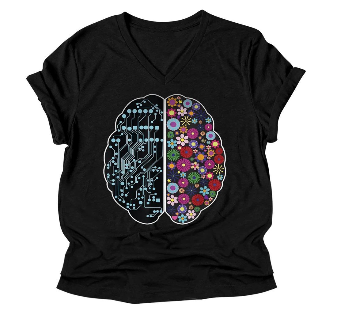 Personalized Fight The Stigma V-Neck T-Shirt Mental Health Awareness brain health V-Neck T-Shirt
