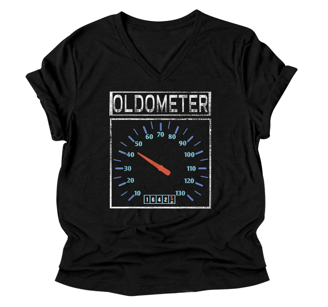 Personalized Oldometer 44-45 Vintage Shirt 45 Oldometer V-Neck T-Shirt