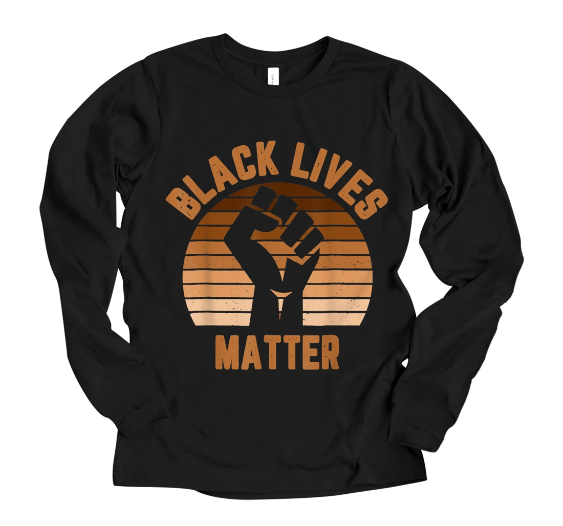 Personalized Black-Lives-Matter Cool Retro Design For BLM Long Sleeve T-Shirt