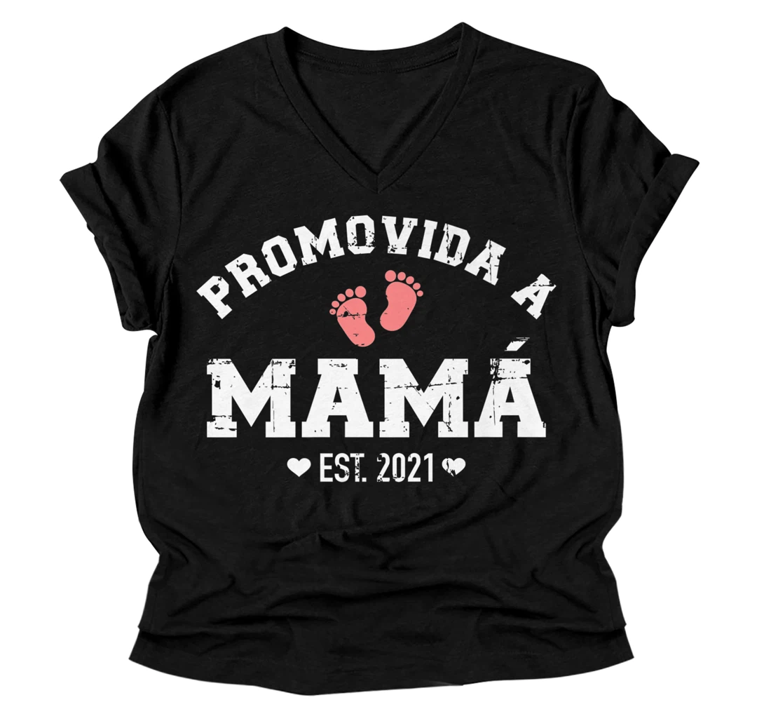 Personalized Promovida a mamá 2021 Premium V-Neck T-Shirt