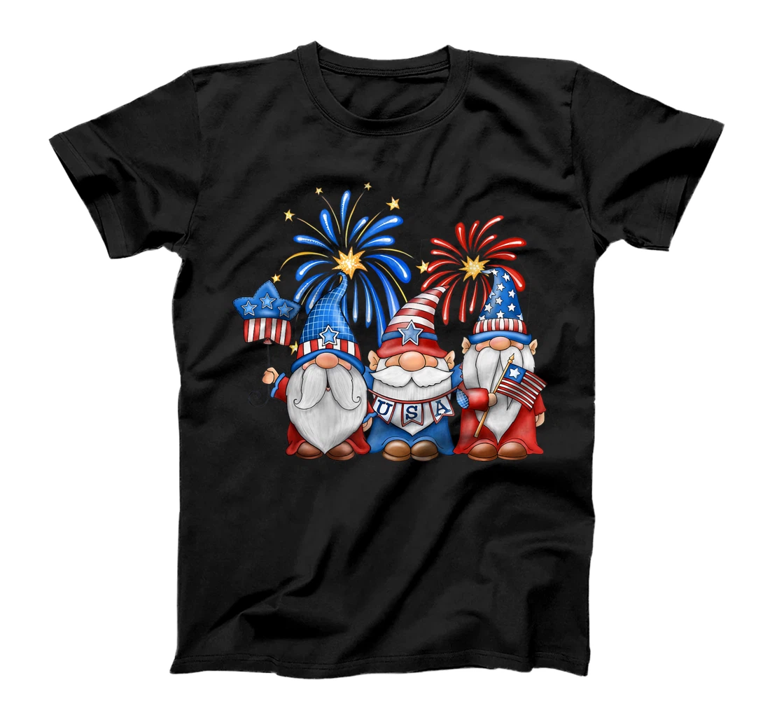 Personalized 4th Of July American Gnomes Celebrating Independence Day T-Shirt, Women T-Shirt