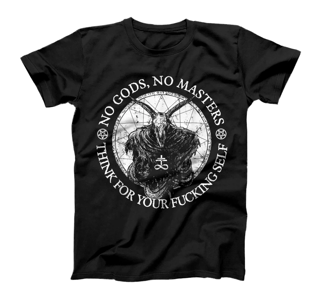 Personalized No Gods No Masters Think For Your Fucking Self Atheist T-Shirt, Women T-Shirt