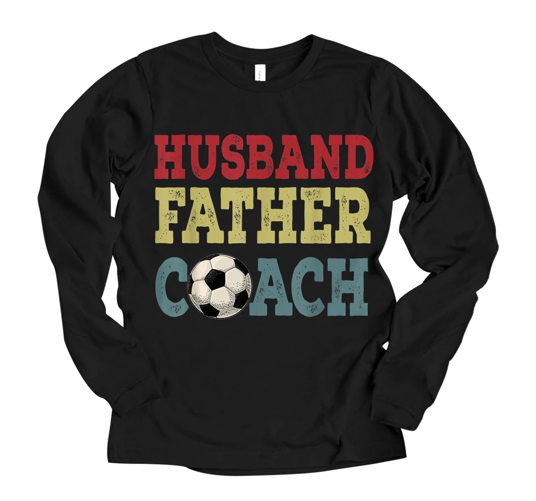 Personalized Vintage Husband Father Coach Happy Father's Day Football Long Sleeve T-Shirt