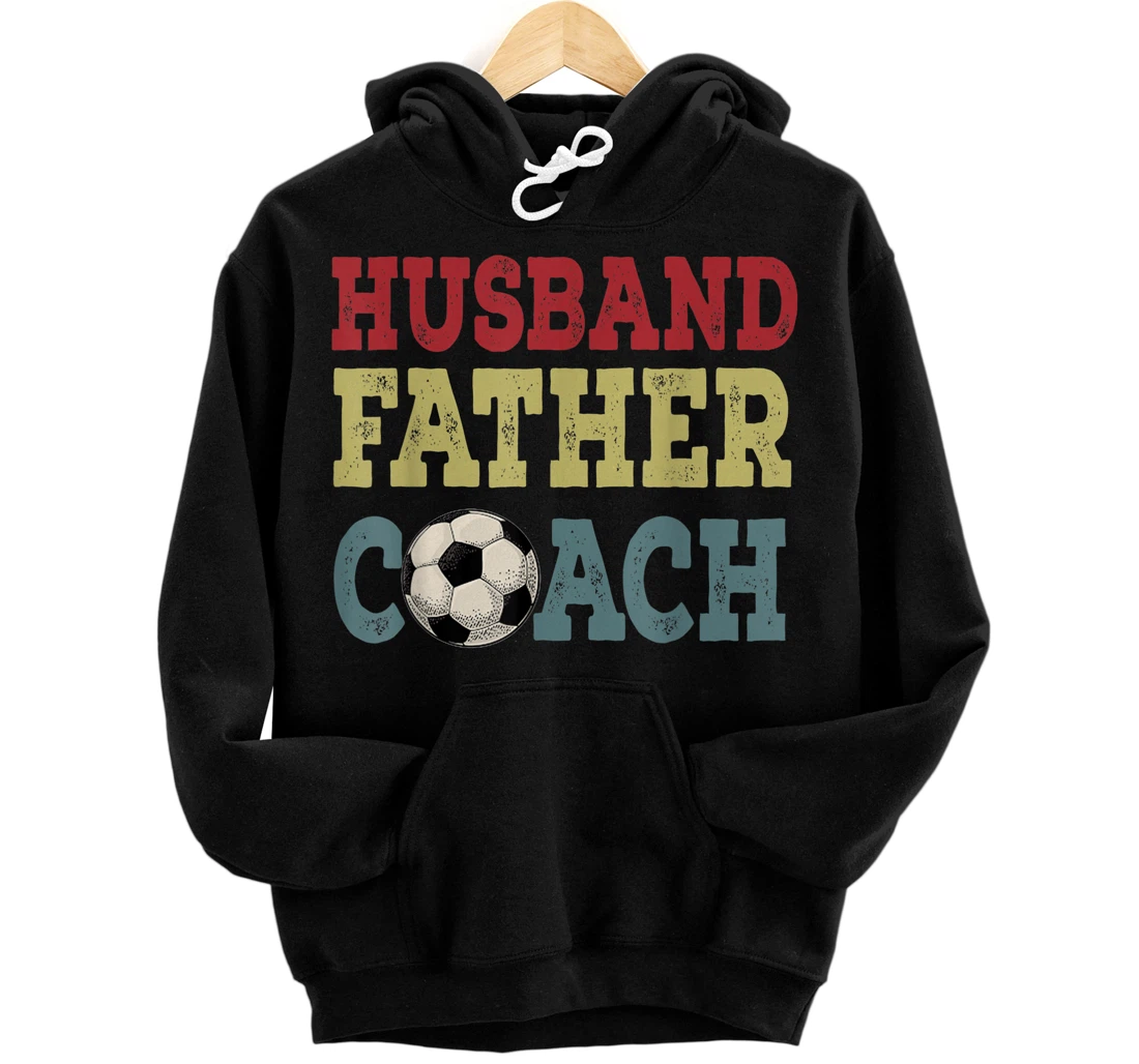 Personalized Vintage Husband Father Coach Happy Father's Day Football Pullover Hoodie
