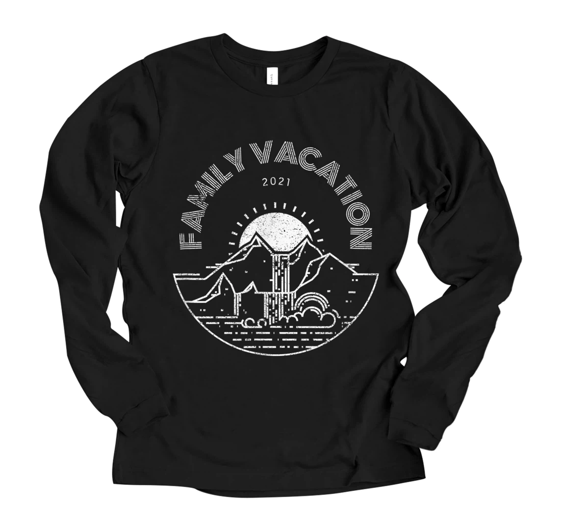 Personalized Family Vacation 2021, Mountains and camping, Family Trip Long Sleeve T-Shirt