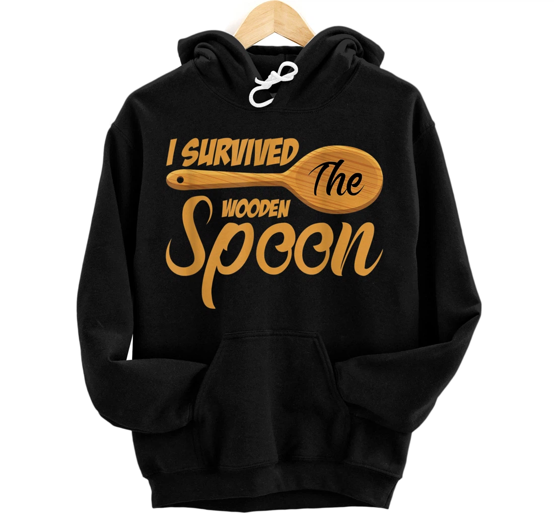 Personalized Adult Funny I Survived The Wooden Spoon Survivor Tee Pullover Hoodie