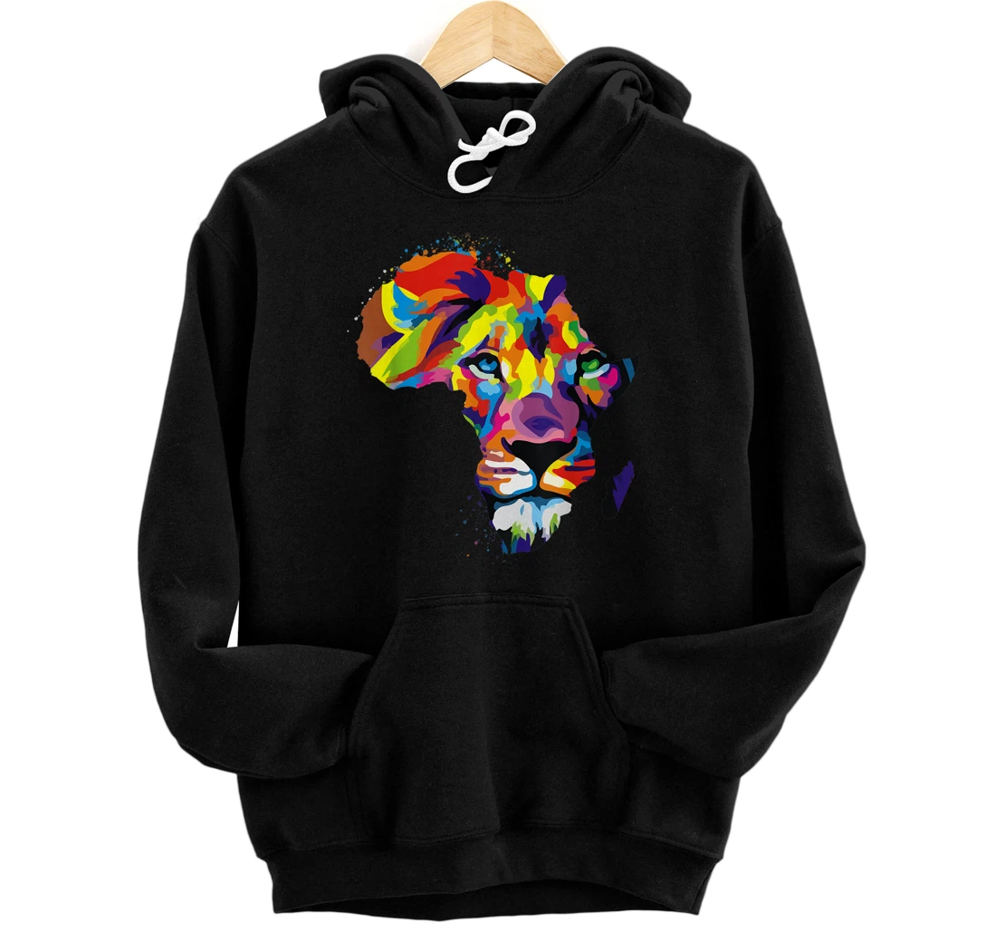 Personalized Vintage African Lion Face Africa Lover Juneteenth Men Women Pullover Hoodie