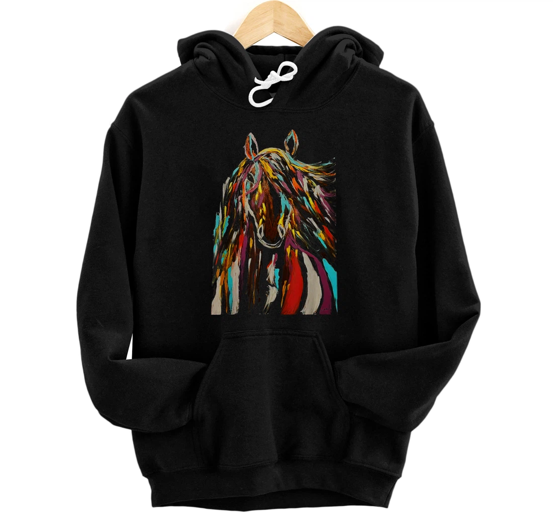 Personalized "Fortitude" Horse Painting Art Pullover Hoodie