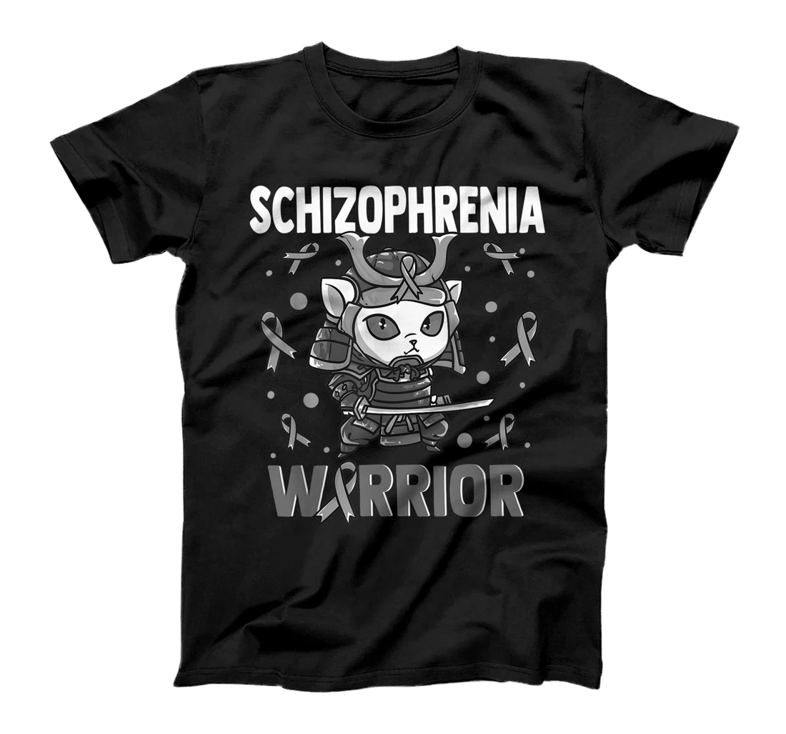 Personalized Schizophrenia Awareness schizophrenic Related Silver Ribbon T-Shirt, Women T-Shirt
