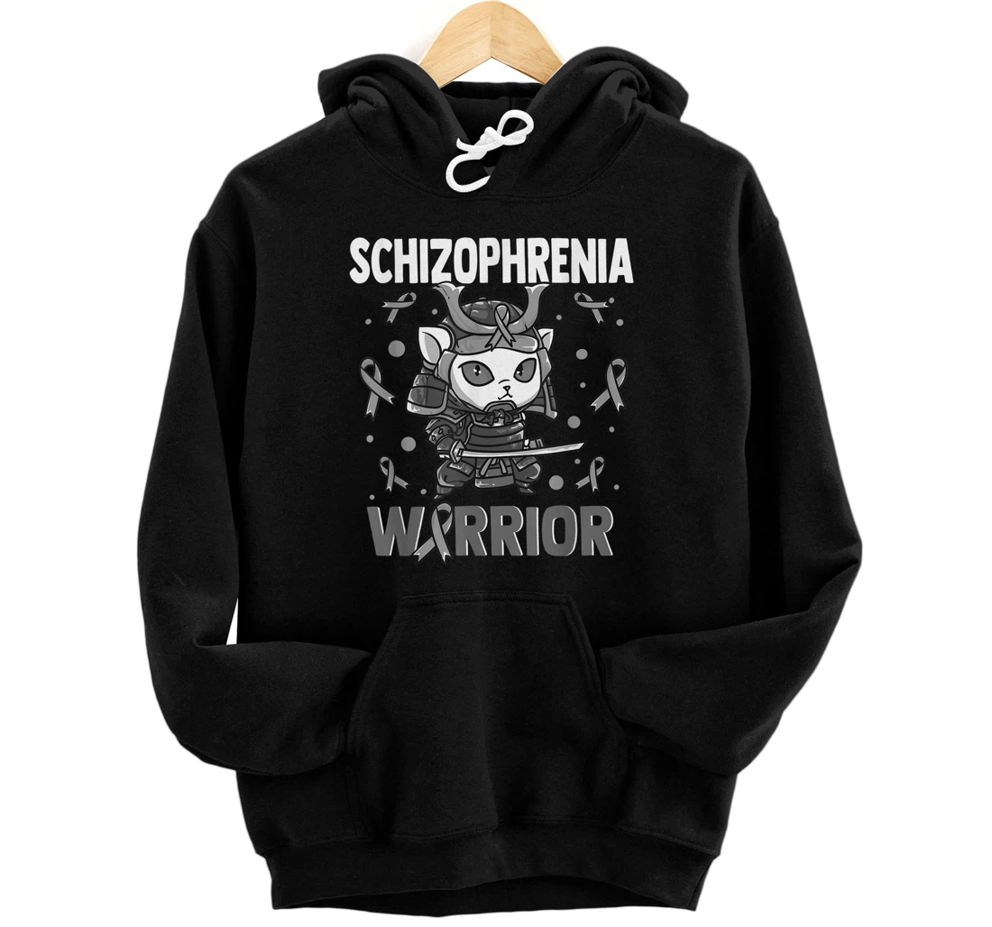 Personalized Schizophrenia Awareness schizophrenic Related Silver Ribbon Pullover Hoodie